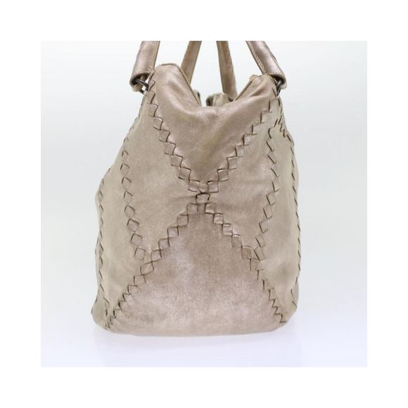 Pre Loved BOTTEGAVENETA  BOTTEGA VENETA INTRECCIATO Hand Bag Leather Gold Auth - Picture 4 of 10